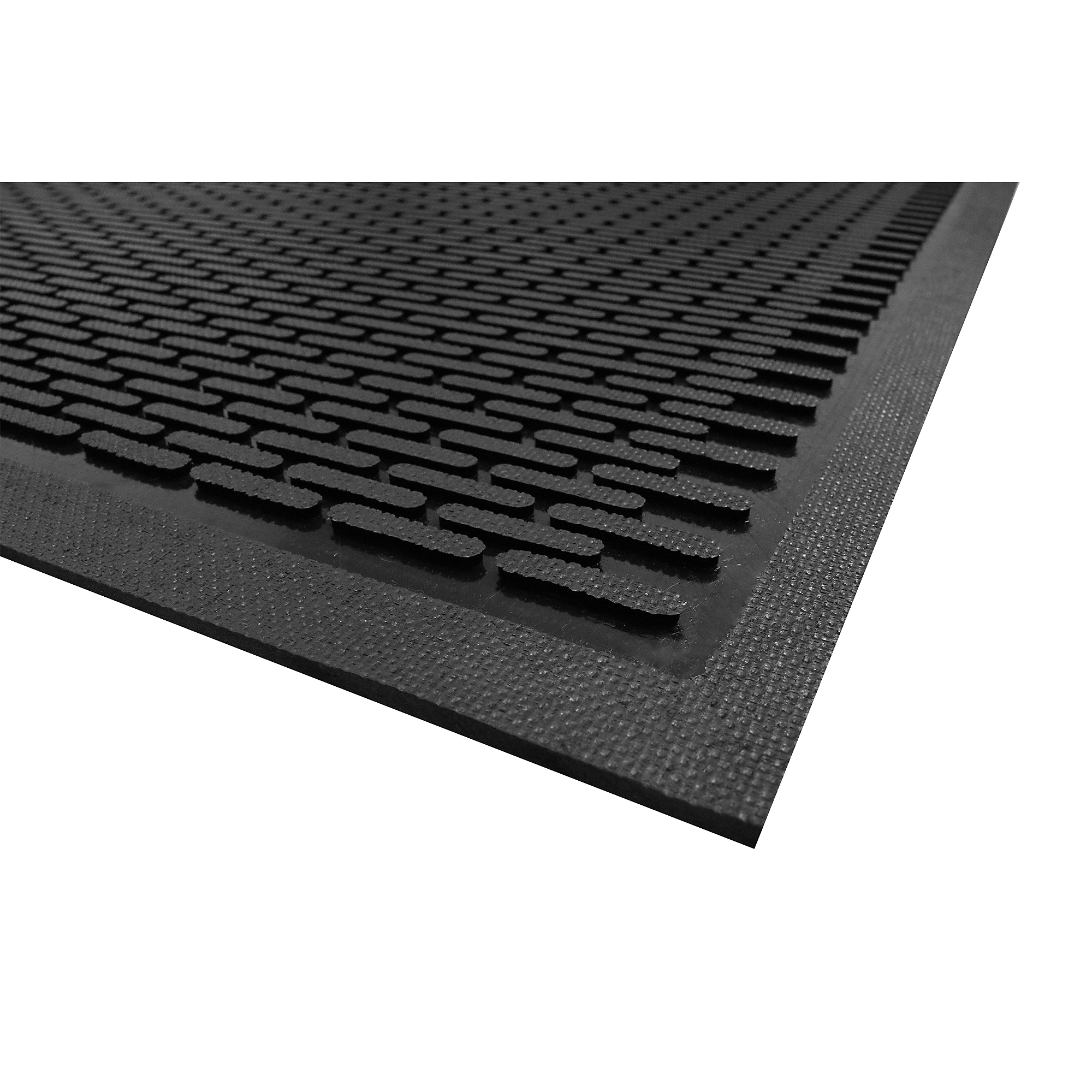 M+A Matting SuperScrape Slip-Resistant, Scraper Safety Mat, 6' x 6' Black, 3/16" Thickness, Model # 5555066100